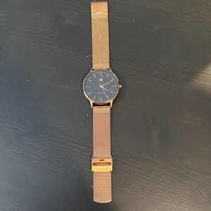 MVMT Gold Mesh Watch with Black Dial